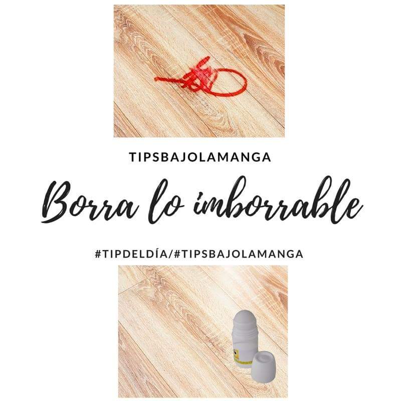 TIPSBAJOLAMANGA's tweet photo. #TipDelDía En emergencias, utiliza tu desodorante en aerosol o en roll on para quitar manchas, enjuaga y seca. #Tips #mancha #limpia https://t.co/deZiWWKXSK