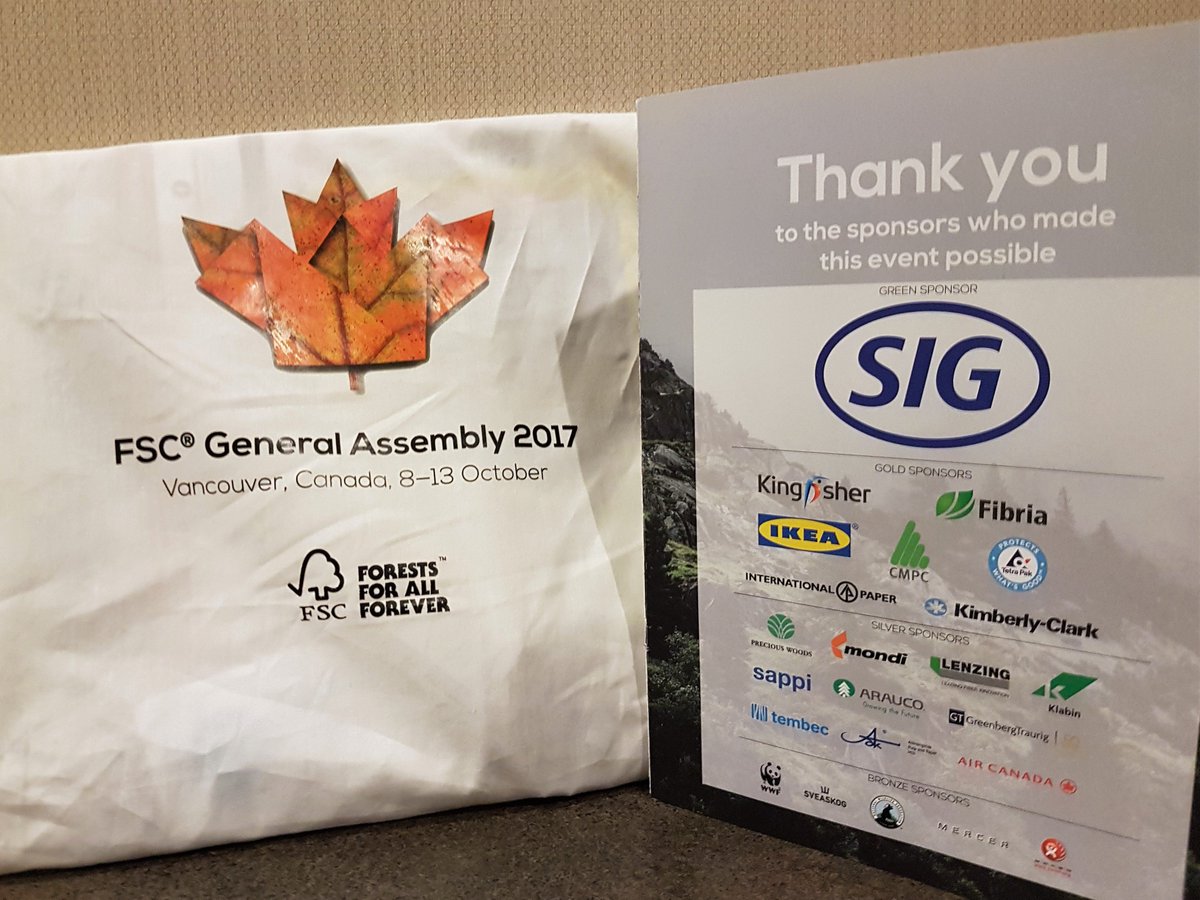 FSC_GA's tweet photo. Thanks Silver Sponsors Precious Woods, Mondi, Lenzing, Klabin, Sappi, Arauco, Greenberg Traurig, Tembec, Arkhangelsk &amp; Air Canada #FSCGA2017 https://t.co/ntCC1FkGjb
