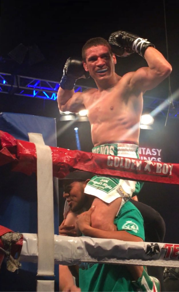 CardeeMauley's tweet photo. Damn...Marcelino Lopez KO's Cano with a counter right hand, left hook combination 👊🏼💚💚💚 #CongratsFoo✌ #GBPonESPN https://t.co/5YtABL60lO