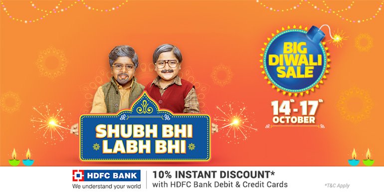 digitallyhot's tweet photo. It's kicked off! #Flipkart Big #Diwali Sale across all Categories (14-17 Oct 2017) + #HDFC Discount https://t.co/5l6Wq6Npx5 https://t.co/wc6NDBF8UN