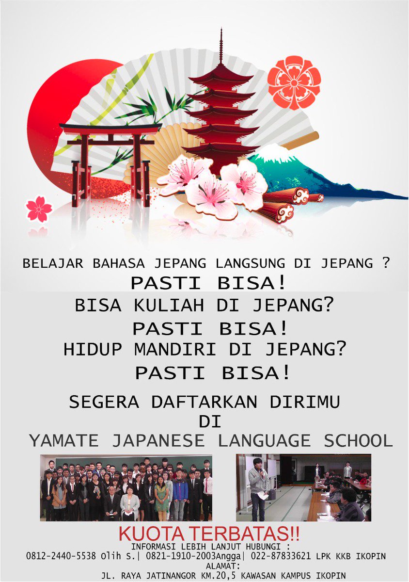 _Yuuzora's tweet photo. Dibuka Pendaftaran Sekolah bahasa Jepang di Yamete Japanese Language School, Jepang! +part time disana juga. Terbuka lulsan SMA atau kuliah~ https://t.co/l4BvBD3Dy1