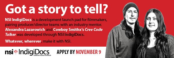 fulfilmaker's tweet photo. Documentarians - your chance to submit to @nsicanada 's course, up to 16k in cash for your production! Nov 09 #cndfilm #fulfilmaker https://t.co/5pUWi0RJFO