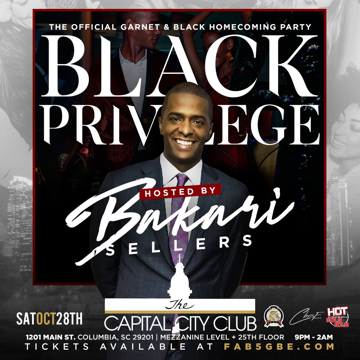 Fab5gbe's tweet photo. Celebrating black excellence with Black Privilege hosted by UofSC Alum &amp; CNN Political Commentator @Bakari_Sellers! https://t.co/IXJmFVf3DK https://t.co/hugKzrl6U4