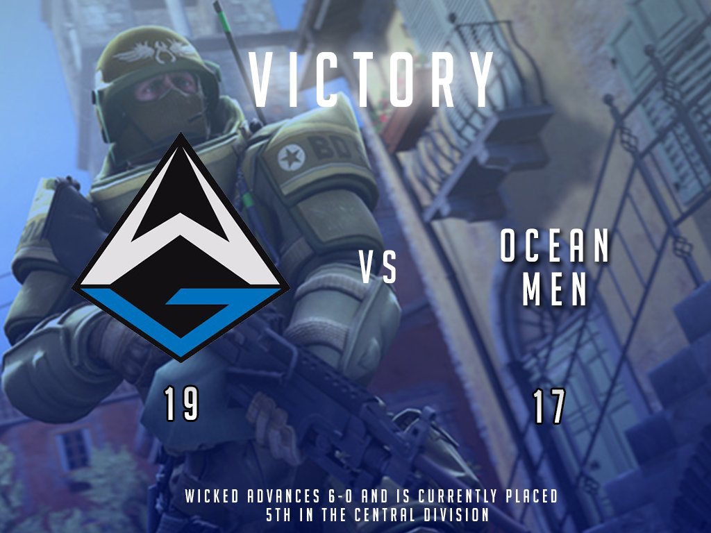 WickedGamingGG's tweet photo. In a intense match leading into overtime and a great comeback, we move on 6-0! Proud of our CS:GO team!! HUGE THANKS to @CSGM_Official 😎 https://t.co/dXN337UNoP