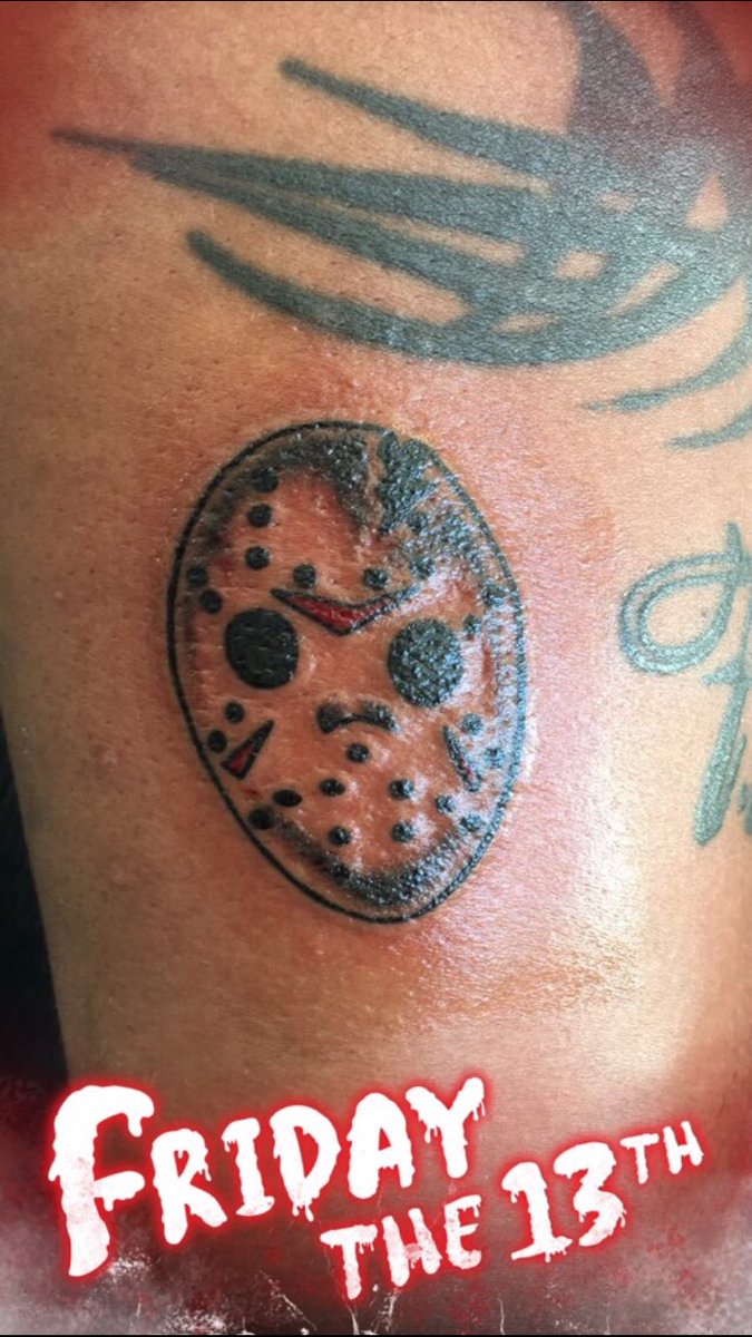 SinVICES's tweet photo. #FIOTOUR17  
#FRIDAYTHE13TH #JASON #FREAKYTATS https://t.co/Ujxf0Ahf0r