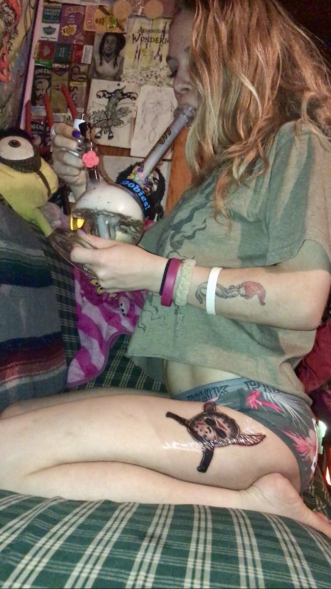 mushroomth0ts's tweet photo. i'm constantly ganna be showing off my new tattoo, even in bong rips #SorryNotSorry https://t.co/lh1So8f4a8