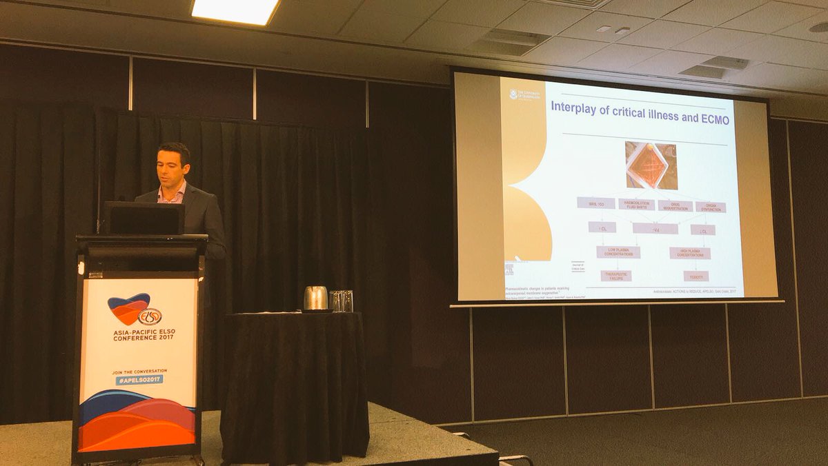 Jason Roberts on the critical ECMO-drug-interaction. "There's still a huge knowledge gap in adults on ECMO" #apelsoRESEARCH #apelso2017