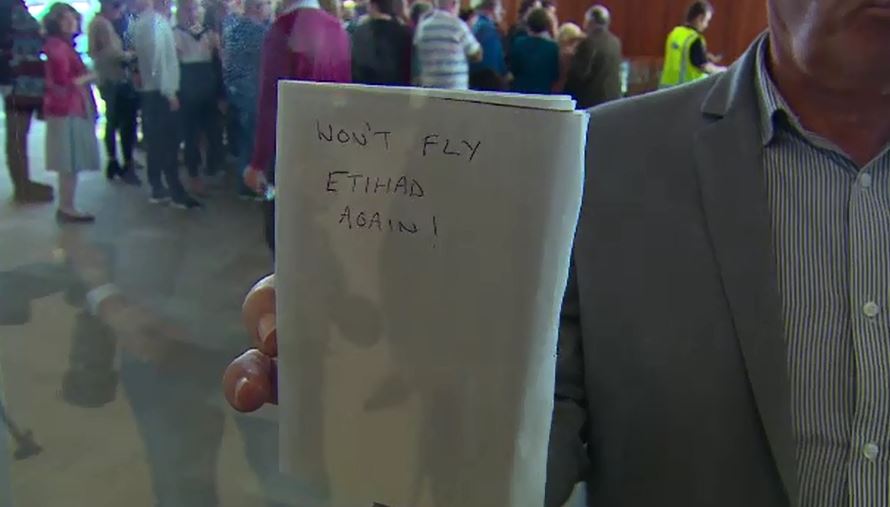 ChelseaCarey_9's tweet photo. Long wait for @EtihadAirways passengers after their plane made an emergency landing at @AdelaideAirport. Details in @9NewsAdel at 6pm. https://t.co/SBsNNRacvz