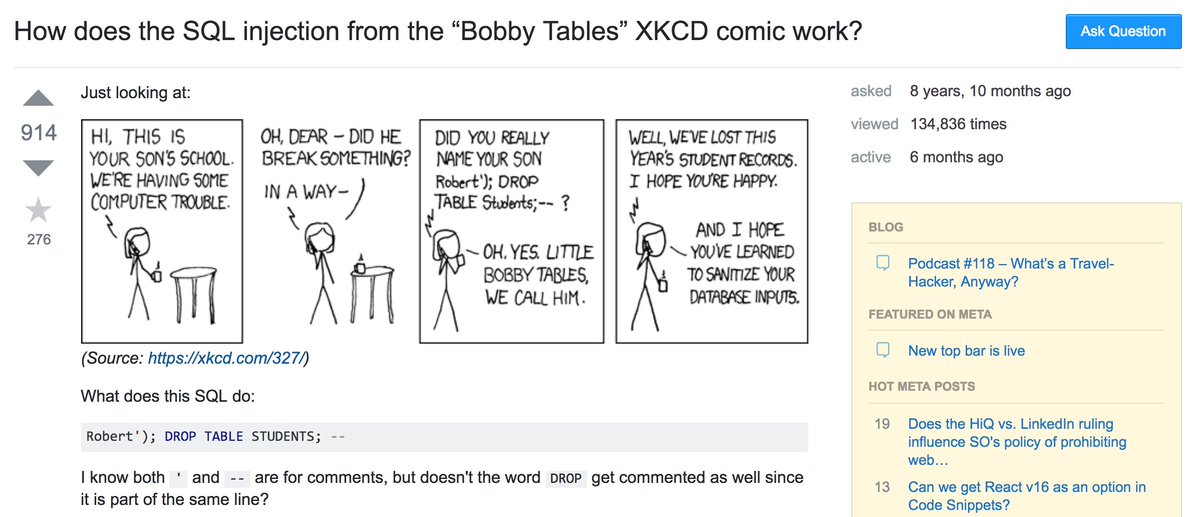 MonaJalal_'s tweet image. fixed a bobby table error over the past 3 hours! #SQL #PyMySQL #Flask #BobbyTables
