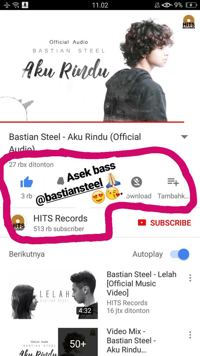 ryzkaaaaa's tweet photo. Lirik ini bas 😀😊 @bastiansteel #akurindu #BastianRindu https://t.co/WORfS4qvMF
