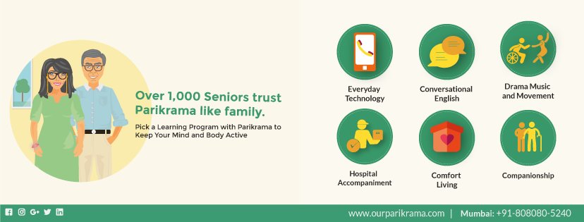 OurParikrama's tweet photo. Pick a #Learning Program with #Parikrama to Keep You #Mind and #Body Active!
#ParikramaActiveAgeing #ActiveAgeing #Seniors #Technology https://t.co/81xMFyZwbl