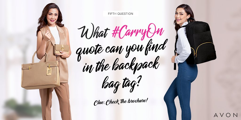 AvonPH's tweet photo. Here's the #AvonDBJ Question no. 5! Make sure to quote tweet your answers! #CarryOn https://t.co/5kusuj9boW