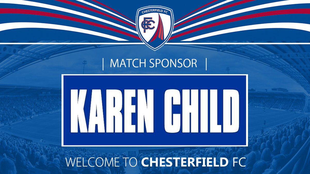 A huge Spireites welcome to our match sponsor today, Karen Child. <a href="/ChesterfieldFC/">Chesterfield FC</a> <a href="/xkaren73/">karen child</a>