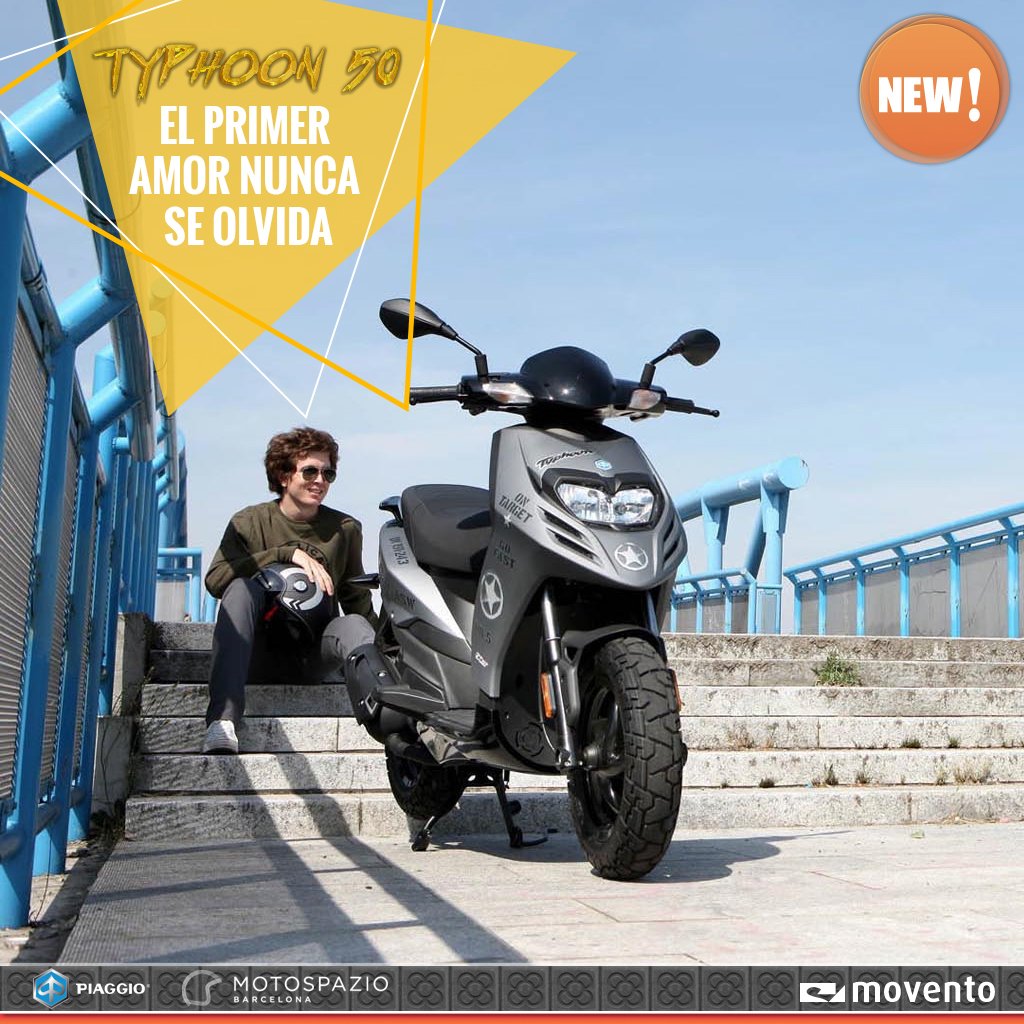 MoventoMotor's tweet photo. Si buscas una primera moto urbana con la que apagar tu sed de aventura… ven a #Motospazio y piensa #Piaggio #Typhhon https://t.co/IssAVkxQgM https://t.co/eAHUeneRAM