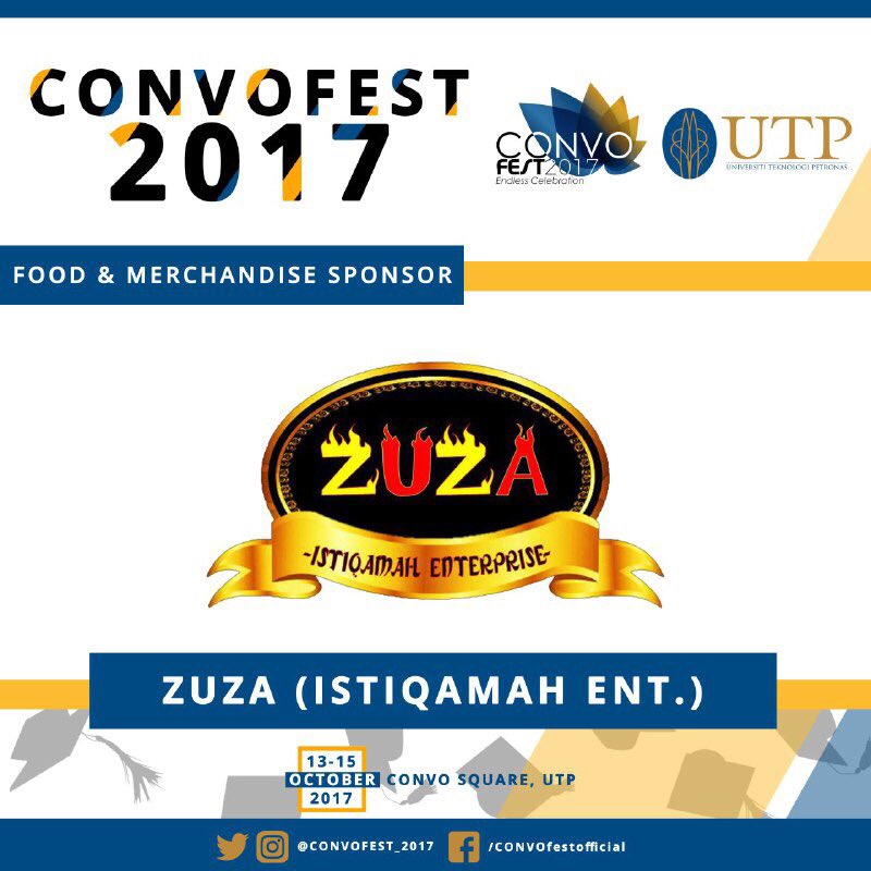 CONVOFEST_UTP's tweet photo. Thank you for sponsoring us food; Guys do visit them at their restaurant for more variety of foods!
#CONVOFEST2017 #endlesscelebrations https://t.co/kzr7bSb1SL