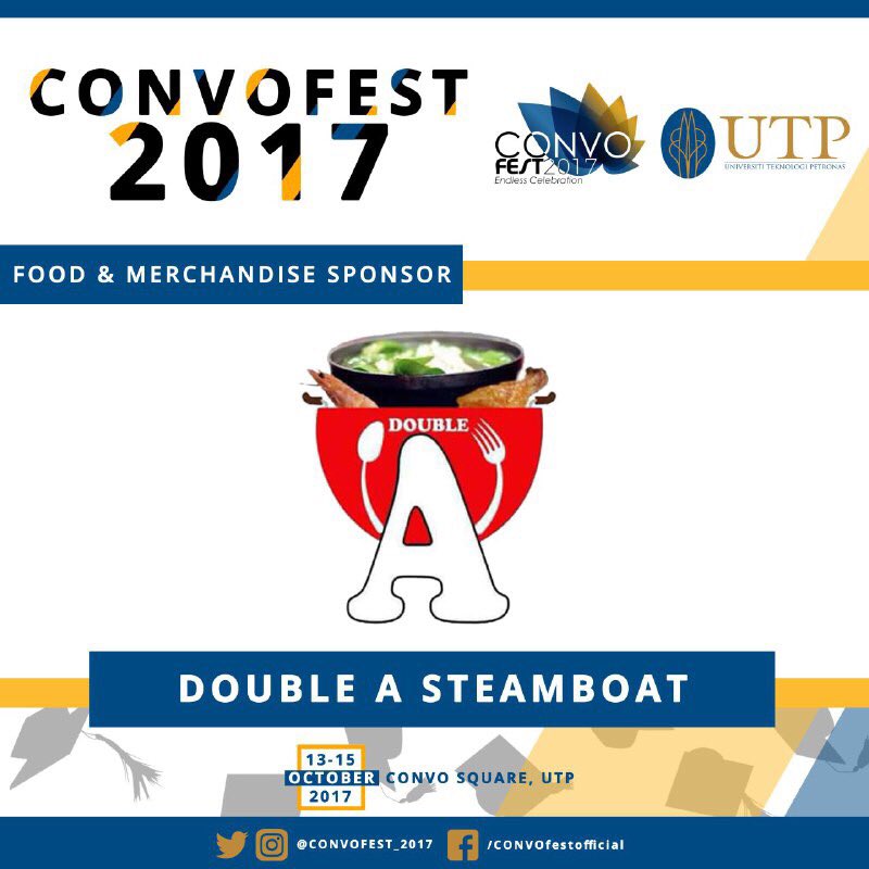 CONVOFEST_UTP's tweet photo. Thank you for sponsoring us food; Guys do visit them at their restaurant for more variety of foods!
#CONVOFEST2017 #endlesscelebrations https://t.co/SrSLvAeR8a