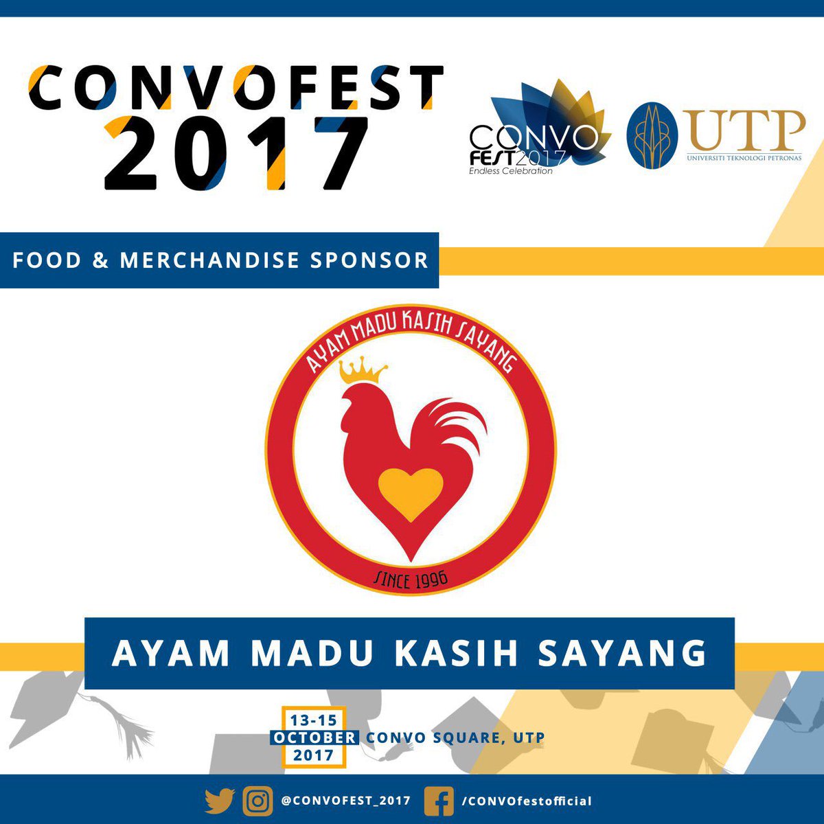 CONVOFEST_UTP's tweet photo. Thank you for sponsoring us food; Guys do visit them at their restaurant for more variety of foods!
#CONVOFEST2017 #endlesscelebrations https://t.co/Q1VSyovsAC