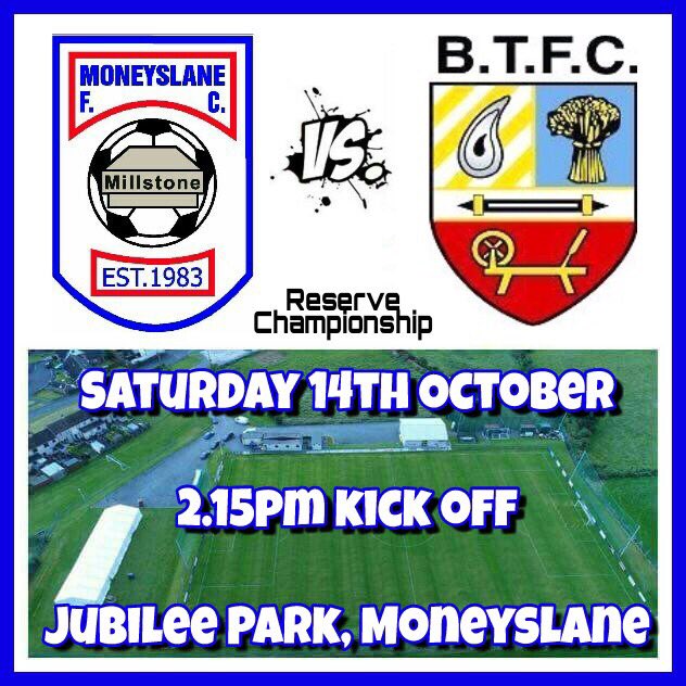 🔵⚪️❤️💙 <a href="/moneyslane_fc/">Moneyslane F.C</a>  reserves play <a href="/banbridgetownfc/">Banbridge Town FC</a> reserves today at Jubilee Park