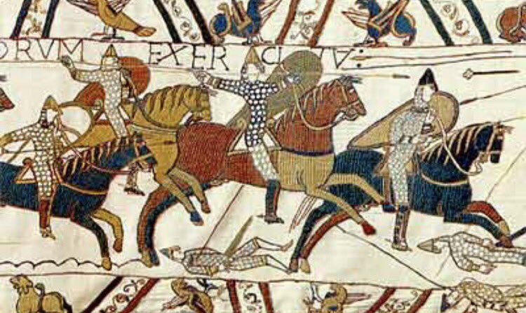 frome_maude's tweet photo. 14th October 1066. The #BattleOfHastings sees #WilliamOfNormandy defeat #AngloSaxon King Harold for the throne of #England. #BayeuxTapestry https://t.co/UDqPihe1wk