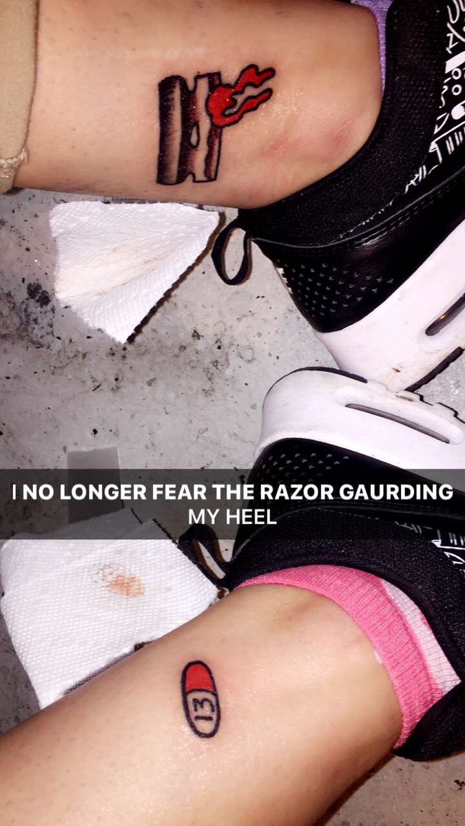 JESSSMELL0's tweet photo. @suicideLEOPARD @SuicideChrist @G59RecordsINOLONGERFEARTHERAZORGUARDINGMYHEEL / these are my first two tats and one is dedicated2U#SUICIDE https://t.co/eBhHIjCHH1