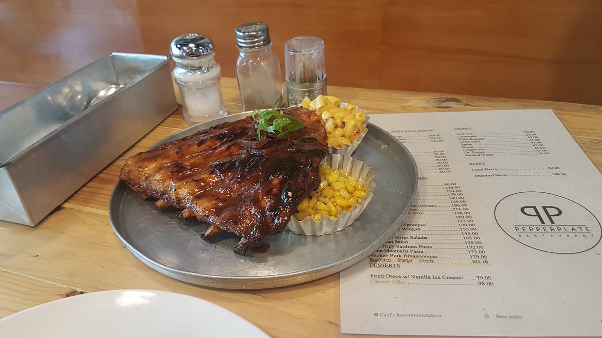 Half rack of goodness gracious baby back. Pepperplate Resto along Palma Gil Street Davao City.