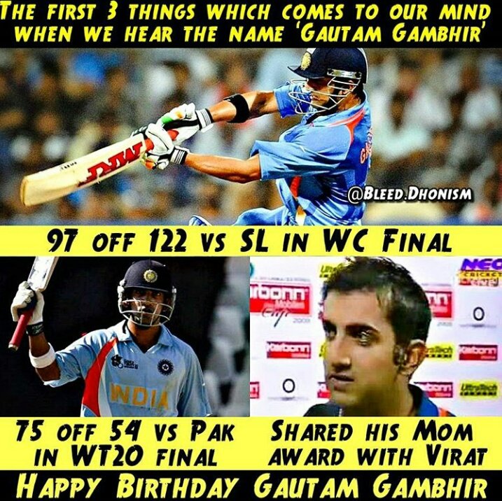 Happy birthday Gautam Gambhir Sir  