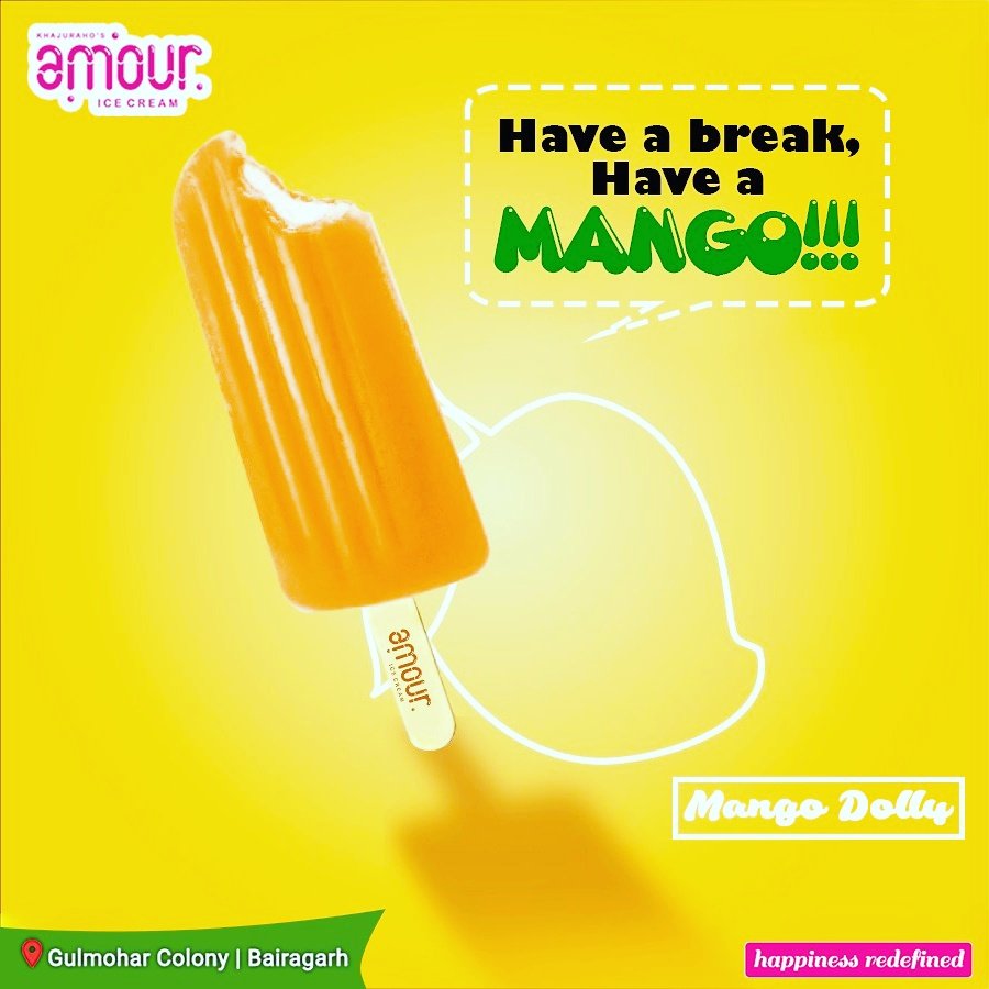 AmourIcecream's tweet photo. Want Mangoes in every season??? Have a break, and taste the delectable taste of real mangoes in #Mangodolly of at #Amour outlets in #Bhopal. https://t.co/2eePwd1U23