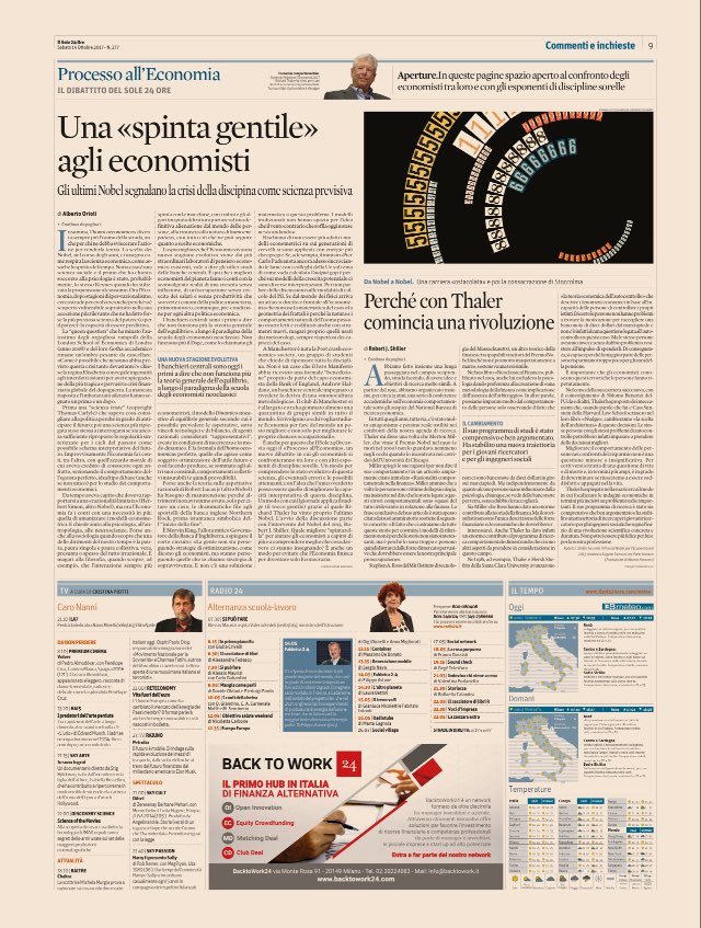 Francescami's tweet photo. Fermi tutti! Oggi sul @sole24ore c'è #numerage di @adrianoattus https://t.co/J7eCCa9eMK