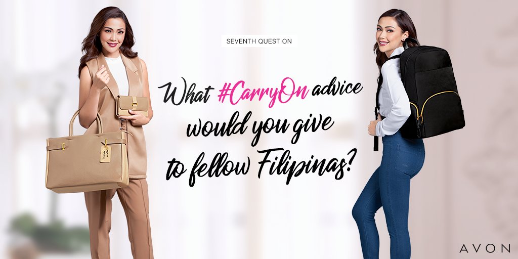AvonPH's tweet photo. Here's the #AvonDBJ Question no. 7! Quote tweet this with your advice for a chance to win! #CarryOn https://t.co/qYYapfiMx5