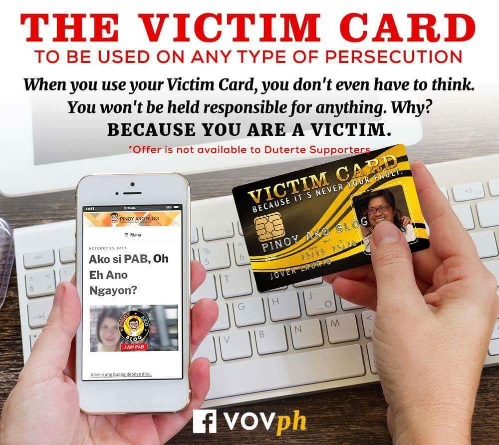 IanSizzling's tweet photo. How to #AvoidAccountability the Dilawan way?

Use #TheVictimCard &amp; make paawa on various media outlets.

#YelLowLies #WagTularanSiPAB https://t.co/AD3Wo2cUYR