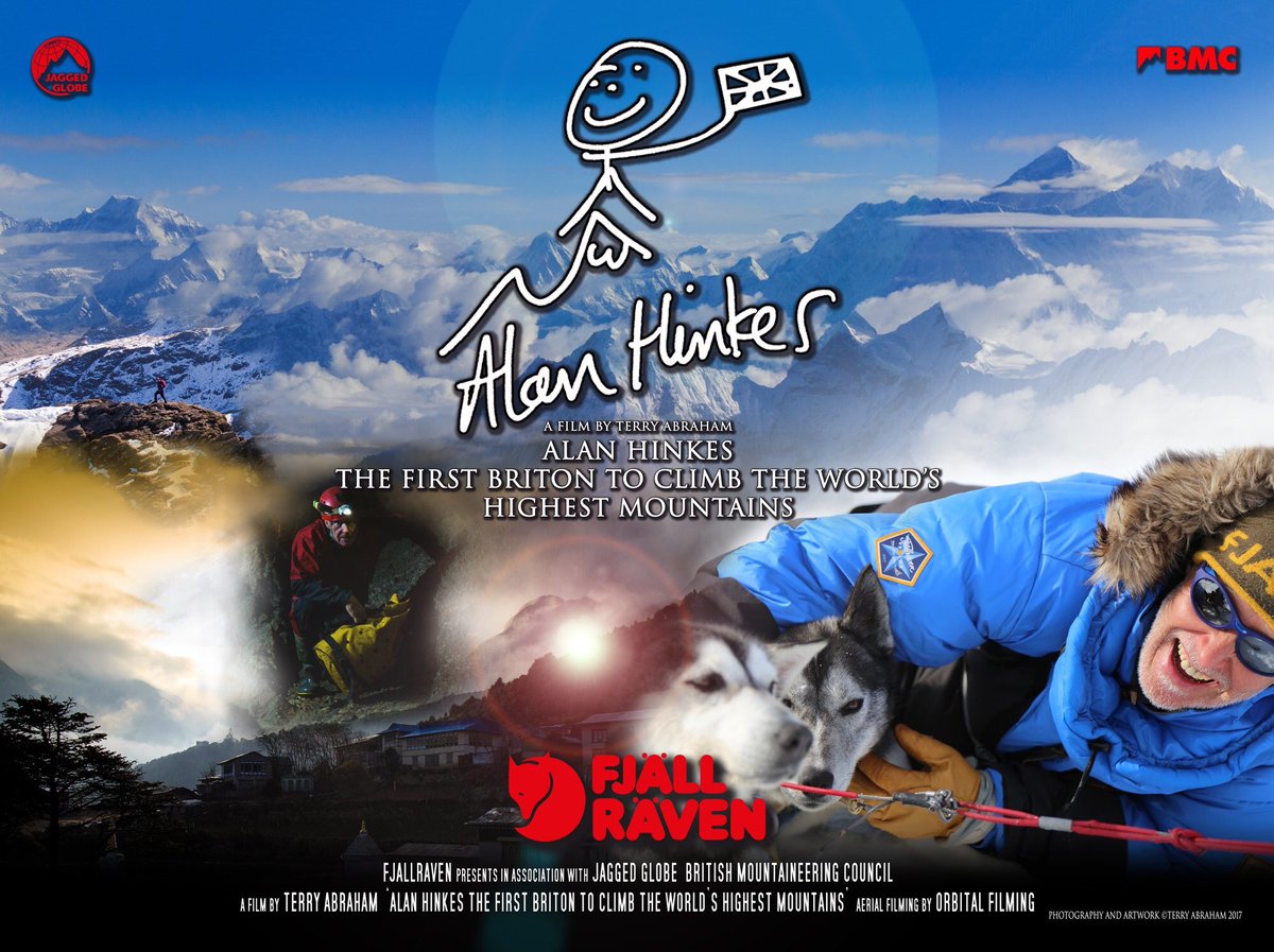 BlencathraTim's tweet photo. Today is the Premiere of @terrybnd film on mountaineer @alanhinkes ..no tickets ? meet them both at next weekends @TrailMagazine event https://t.co/mpRGPZGtAN