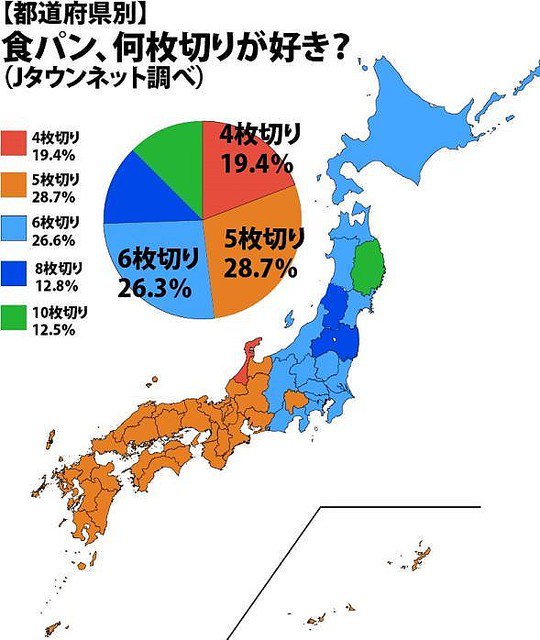 食パンの薄切り 厚切りは東と西で違いがある 関東来て5枚切り見ないと思った 8枚切りや10枚切りがあるの など Togetter