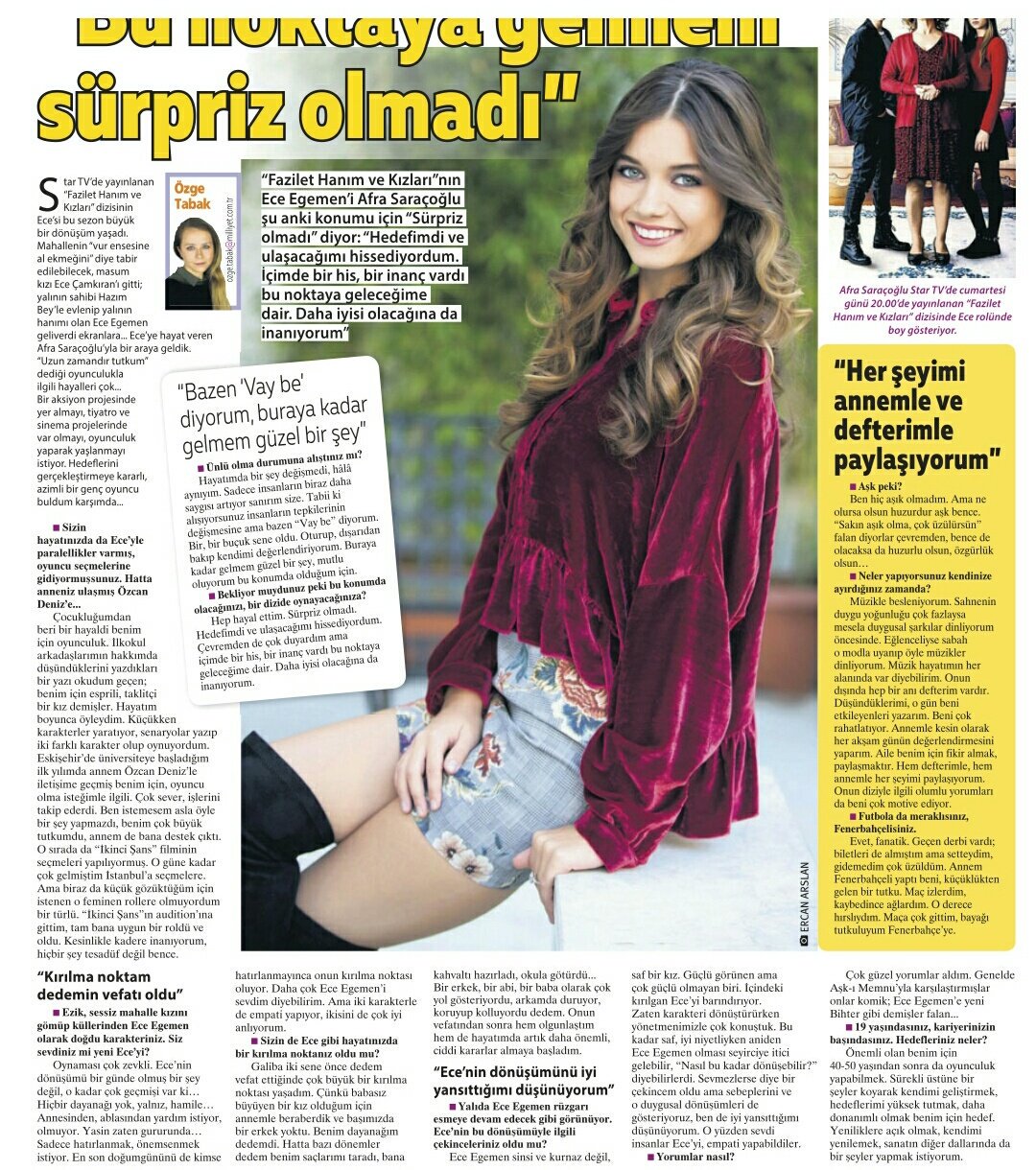 dizici on Twitter &quot;Afra Saraçoğlu Milliyet Cumartesi röportajı 