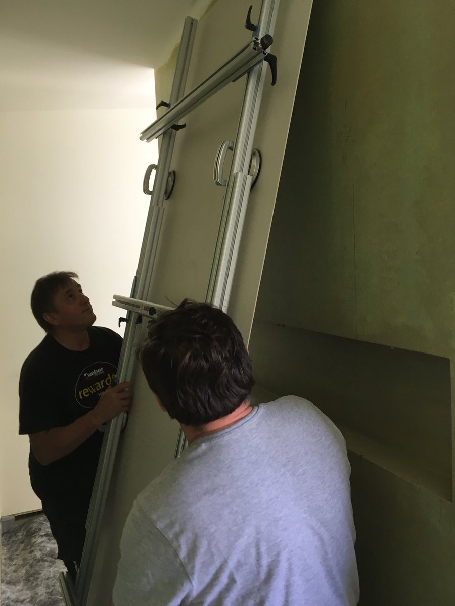 novaKamen05's tweet photo. Moving 3000x1000 sheet of #Coverlam in to position to see if it fits. #Sigmauk https://t.co/LcP4xqtD12