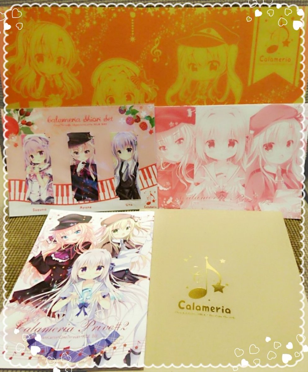 印刷所さんから、明日のセット届いたのでパシャり✩エリちゃんの方は特色使ってて、蛍光ピンクが可愛く仕上がってます^^*わーい! 