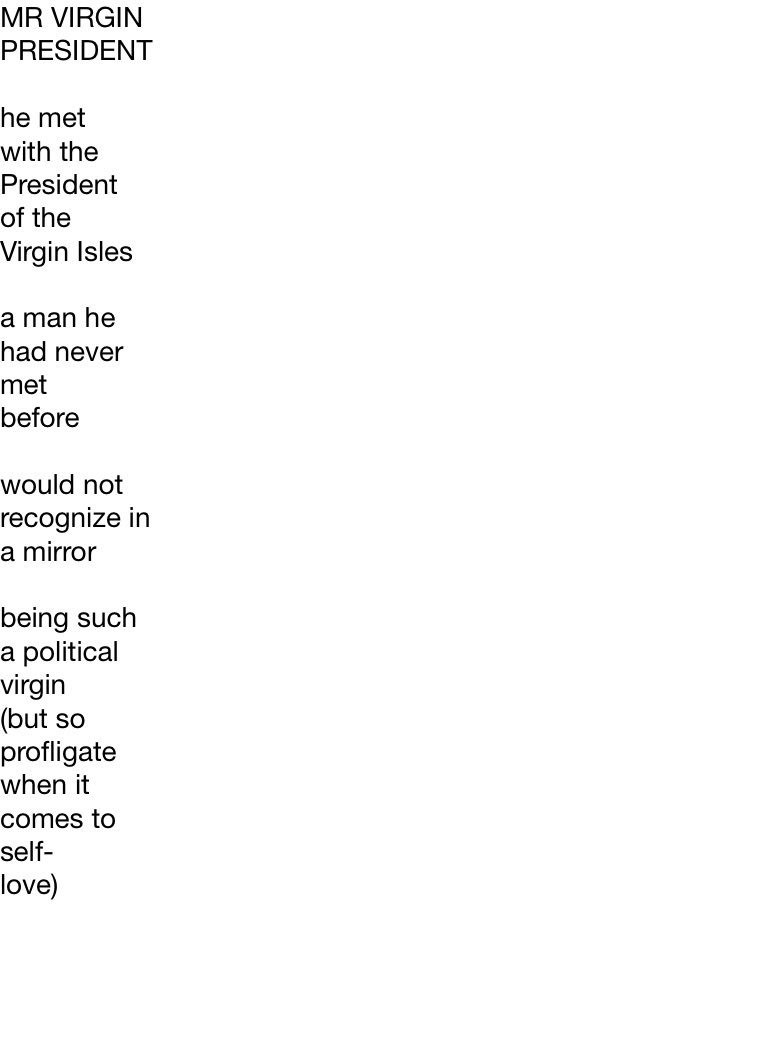 ZeroGravitypoet's tweet photo. #MadeInNotability MR VIRGIN PRESIDENT #Poem #satire #virginisles https://t.co/RgyGEb5MOE