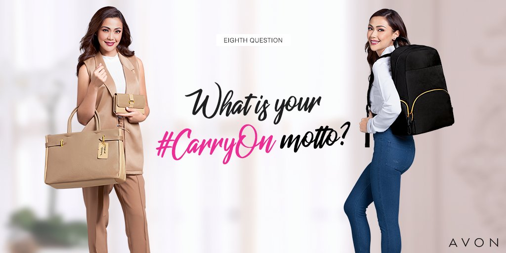 AvonPH's tweet photo. Here's the #AvonDBJ Question no. 8! What inspires you to #CarryOn? Quote tweet this with your answers! https://t.co/hLWxE6GGZP