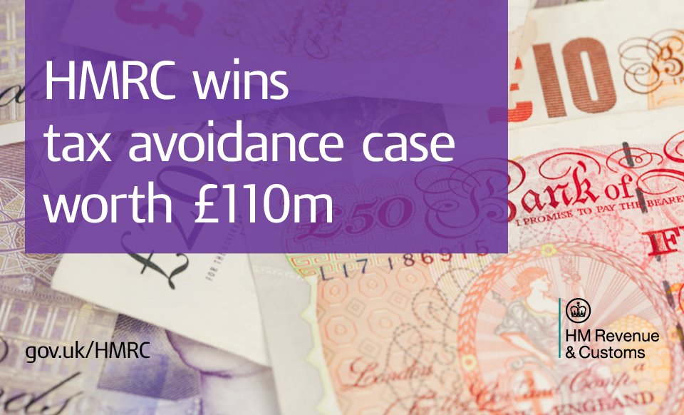 HMRCgovuk's tweet photo. HMRC wins landmark case against a tax avoidance scheme promoter that could lead to the recovery of £110 million 

https://t.co/ZkdZlrJagO https://t.co/rYPpwDBSmT