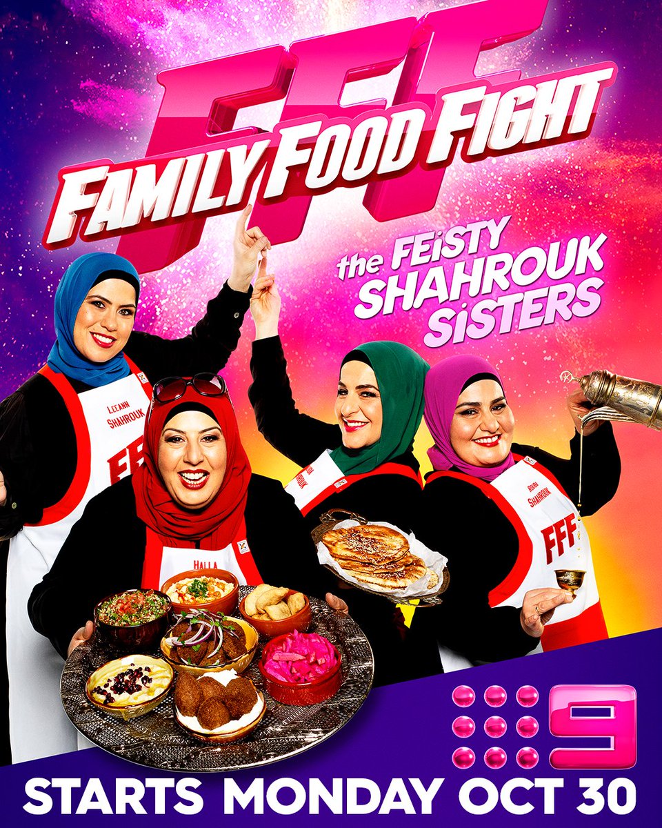 9FoodFight's tweet photo. Have the feisty Shahrouks got what it takes to become Australia’s no. 1 food family? 
#9FamilyFoodFight https://t.co/MUbIczj7ON