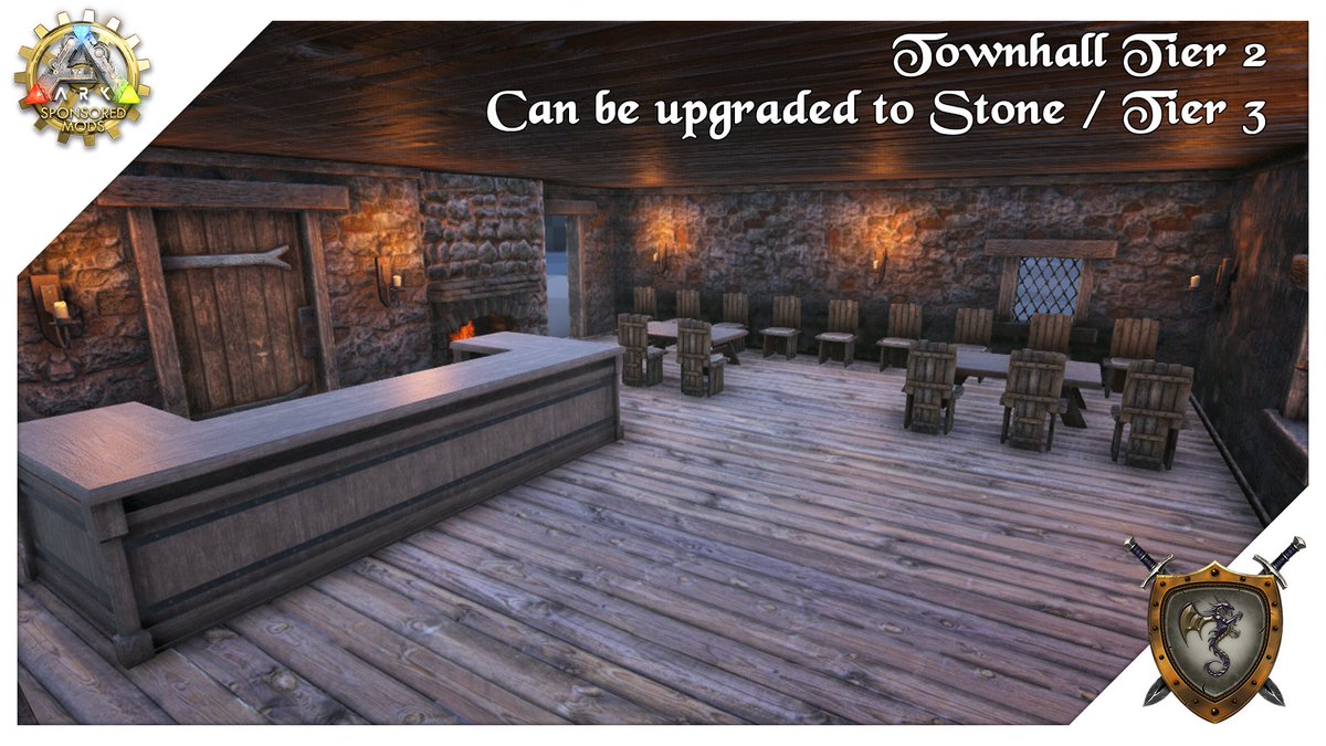 ArkSurvivalPlus's tweet photo. #SurvivalPlus just got an update! Check out our new upgradeable townhall! @survivetheark #ArkModProgram #playARK https://t.co/kxDPEUl0r6