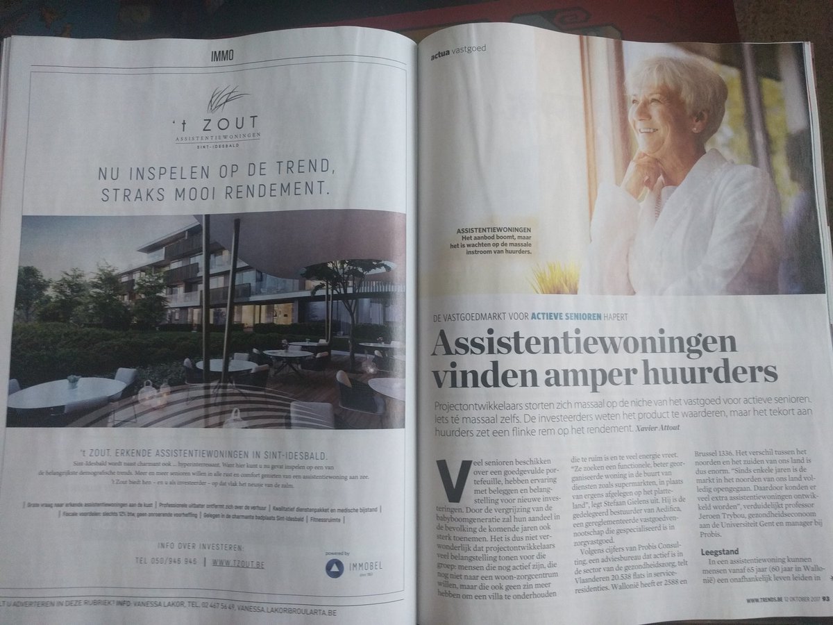 matthiasVD's tweet photo. Prachtig werk van de reclameregie van @roularta. #assistentiewoningen mooi rendement / amper huurders. @trends_be https://t.co/Q3kZroPR1W
