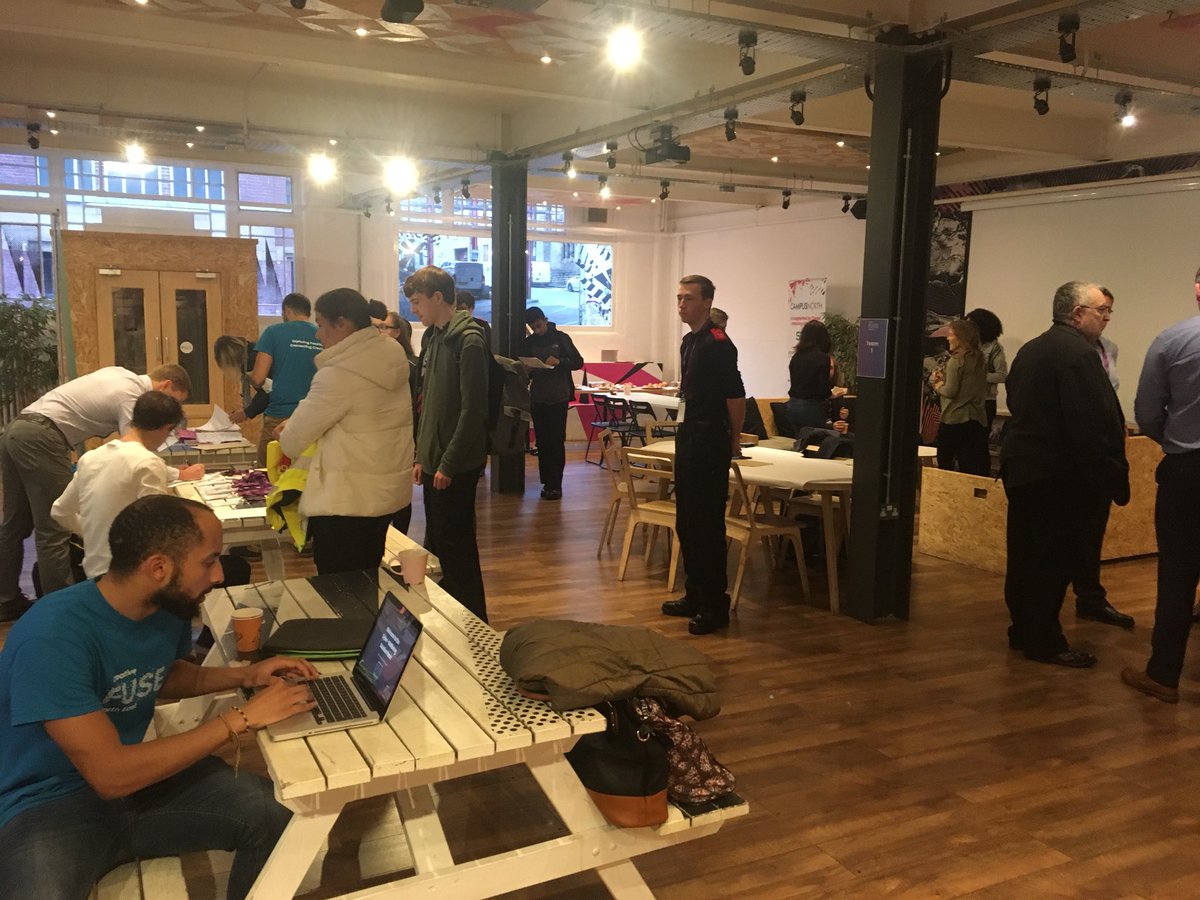 techforlifeuk's tweet photo. Who’s coming along to #CyberFuse today? We are all set up and ready to go for the cyber-wellbeing solution hack! https://t.co/PDfhVJZtum