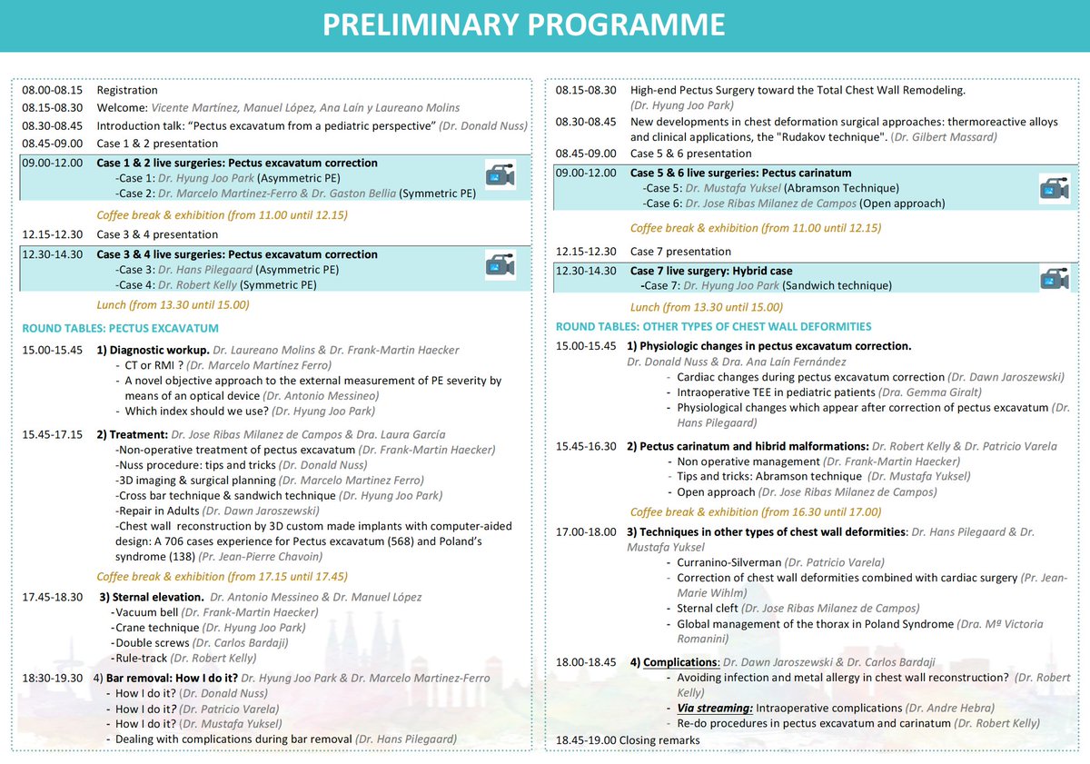 wall_chest's tweet photo. One week left for the event! Come! Cheepest location rates ever in BCN!
#chest #pectus #pedsurg #thorax https://t.co/RF56PFkR0G