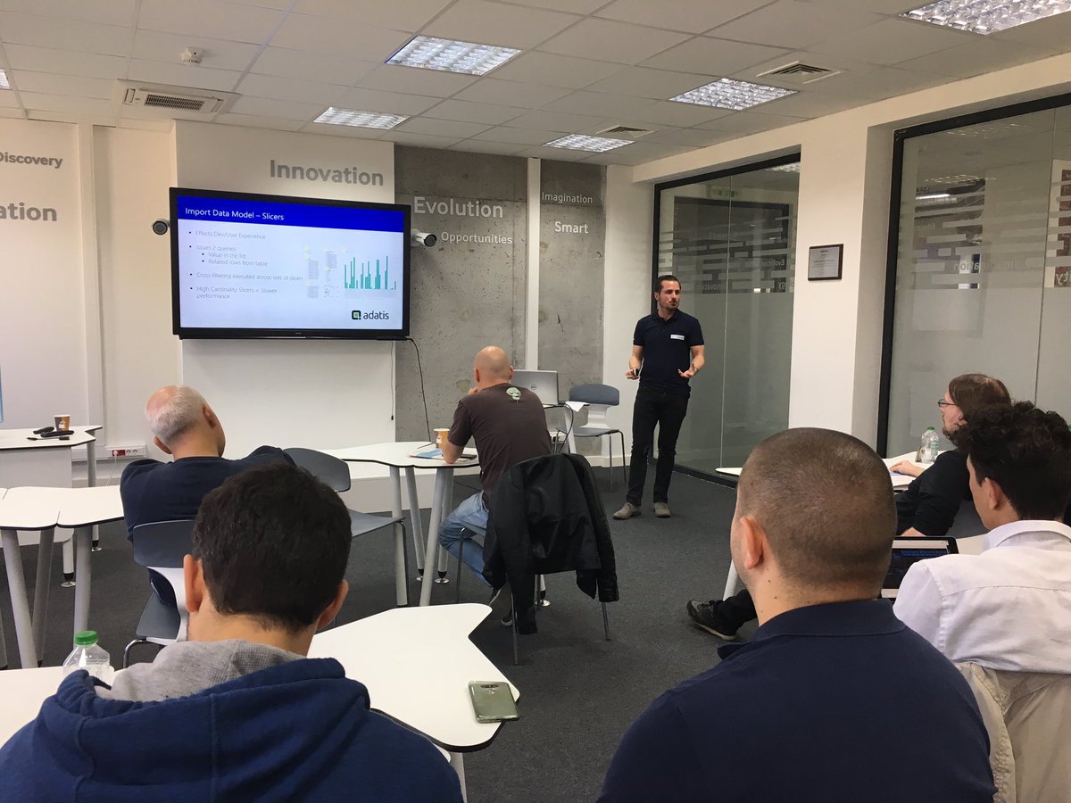 NowinskiK's tweet photo. Guys from @AdatisBI talking about Predictive Analytics &amp; good habits in #PowerBI https://t.co/bhxNYH1M4L