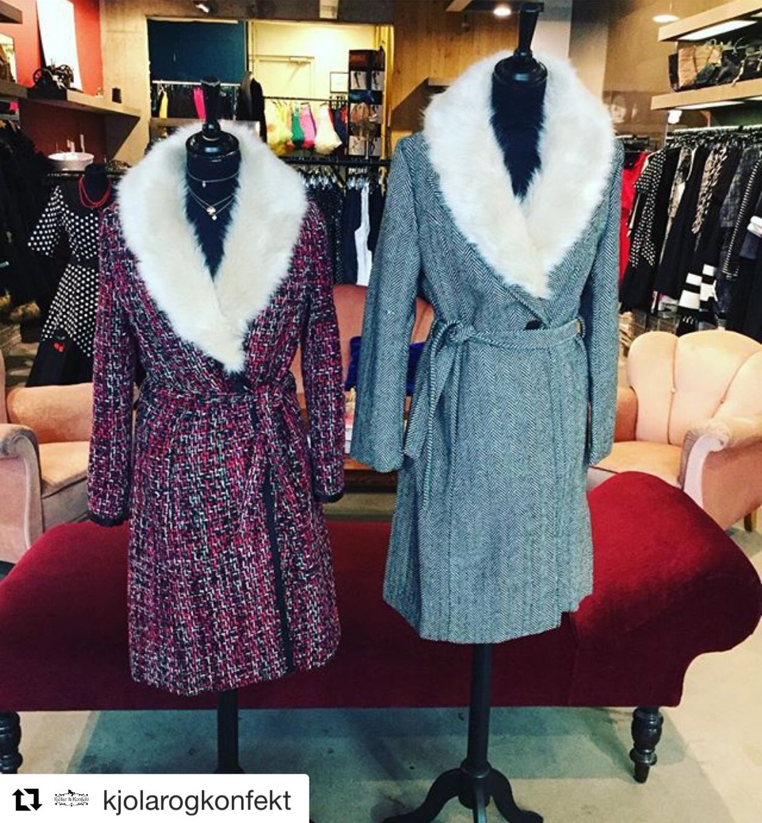 Fever_London's tweet image. Our Enid Coats with detachable faux fur collars, available now at Kjólar &amp;amp; Konfekt #feverstockist #statementcoat #newcollection #feverlondon