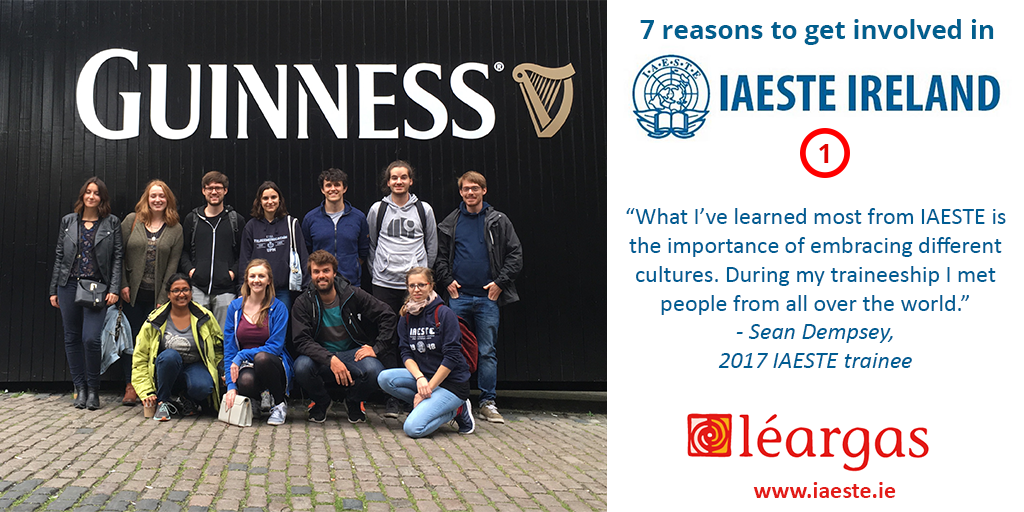 Leargas's tweet photo. We’re counting down to #IAESTEDAY on 20 October with 7 reasons to get involved in #IAESTE Ireland! Number 1: Explore new cultures https://t.co/eY7smC5NmX