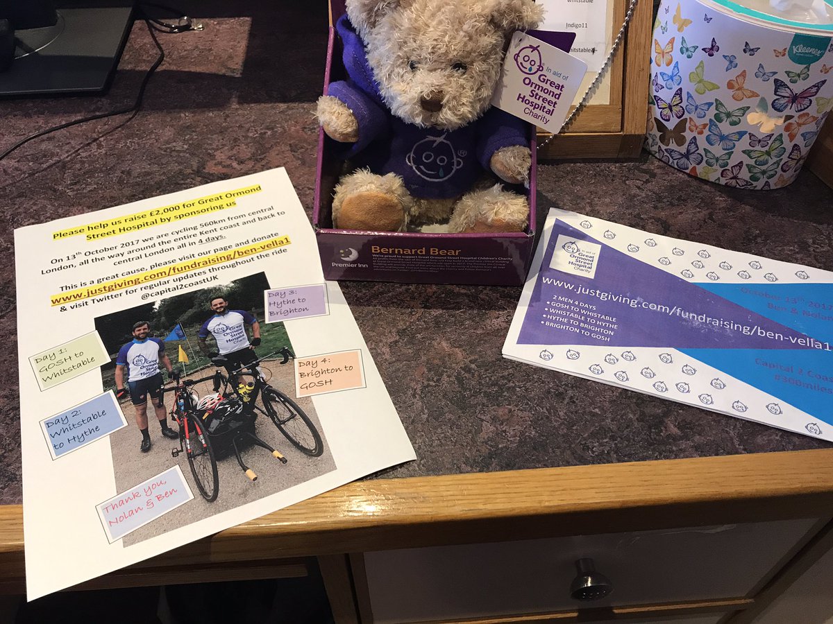 Come on let's get some donations for Ben and Nolan riding 560km in 4 days Best of luck From our team here at whitstable. @Capital2CoastUK