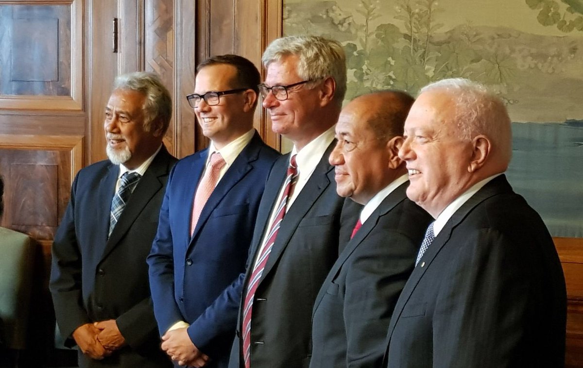 petertaksoe's tweet photo. All smiles after successful conciliation round in The Hague. Milestone reached=Timor-Leste &amp;  Australia agreed treaty on maritime boundaries https://t.co/pY53AeryfV