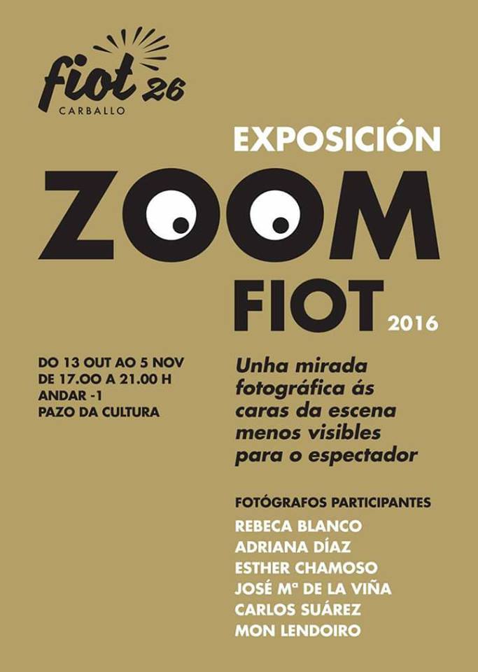 Xa podedes visitar #ZoomFIOT, a mostra das imaxes que se realizaron durante o <a href="/FiotCarballo/">FIOT Carballo</a> 2016, no que 6 fotógrafos locais nos aproximan a momentos do festival non sempre accesibles para os espectadores.
fiot.gal/zoom-fiot-expo…