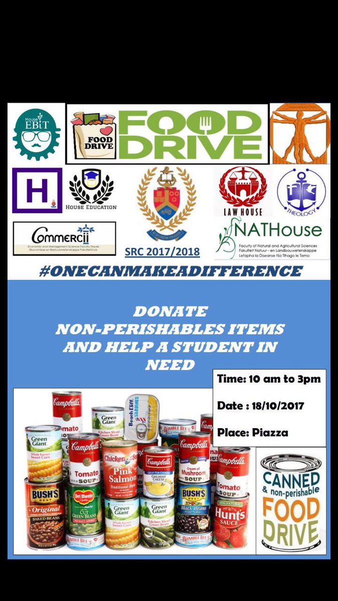 Join the SRC and all faculty houses in the piazza,  the 18th October let’s stamp out student hunger together .
#onecanmakeadifference
